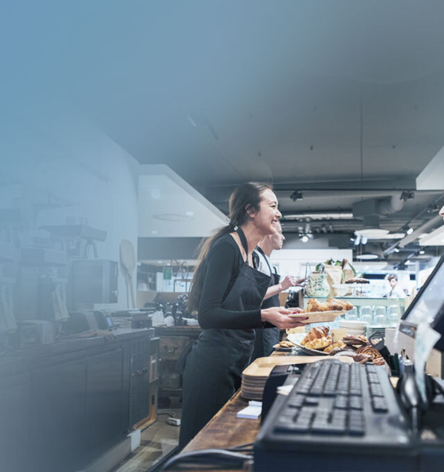 Woman selling croissant