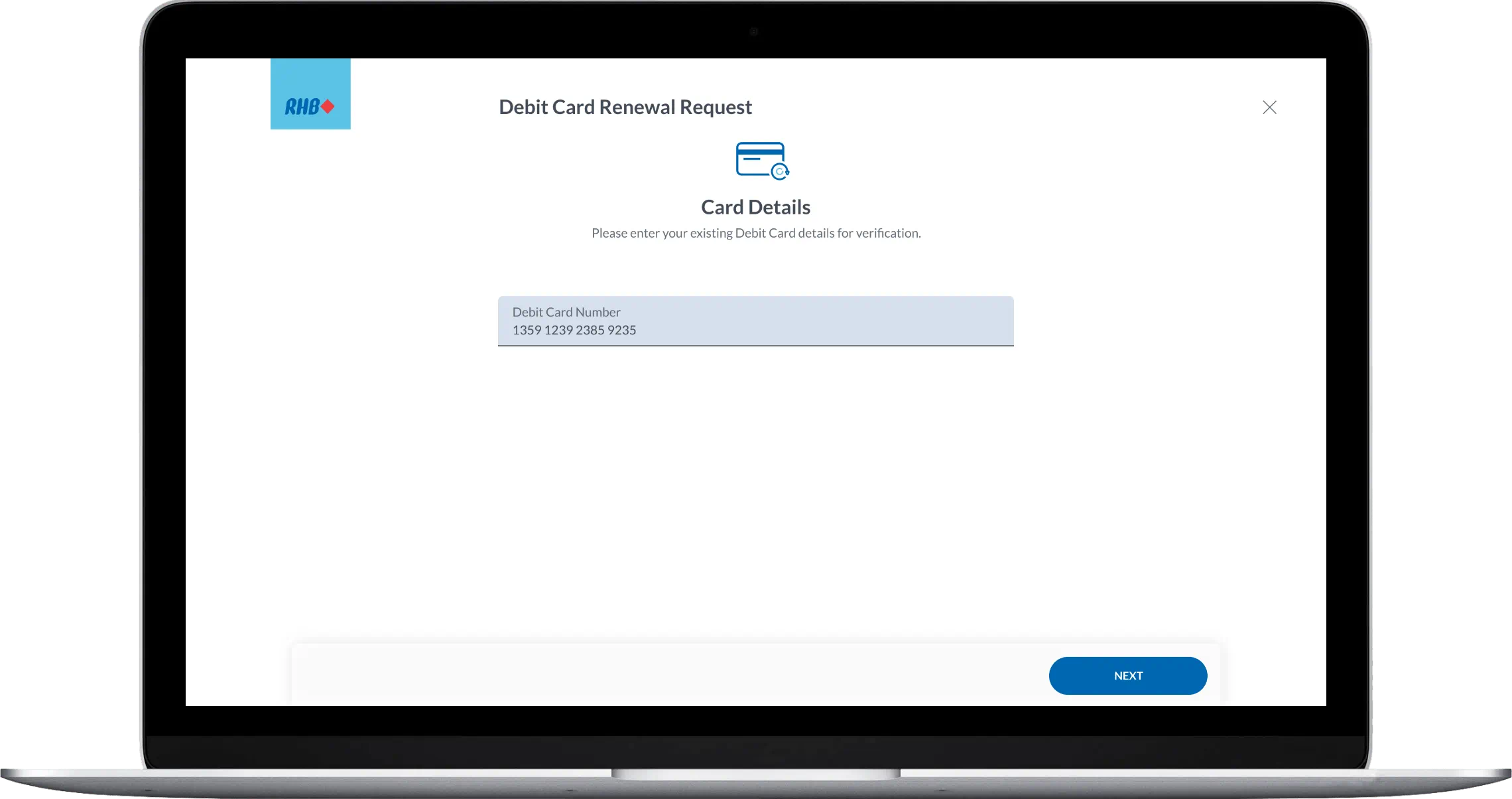 How to renew debit card/-i via RHB Online Banking Step 1
