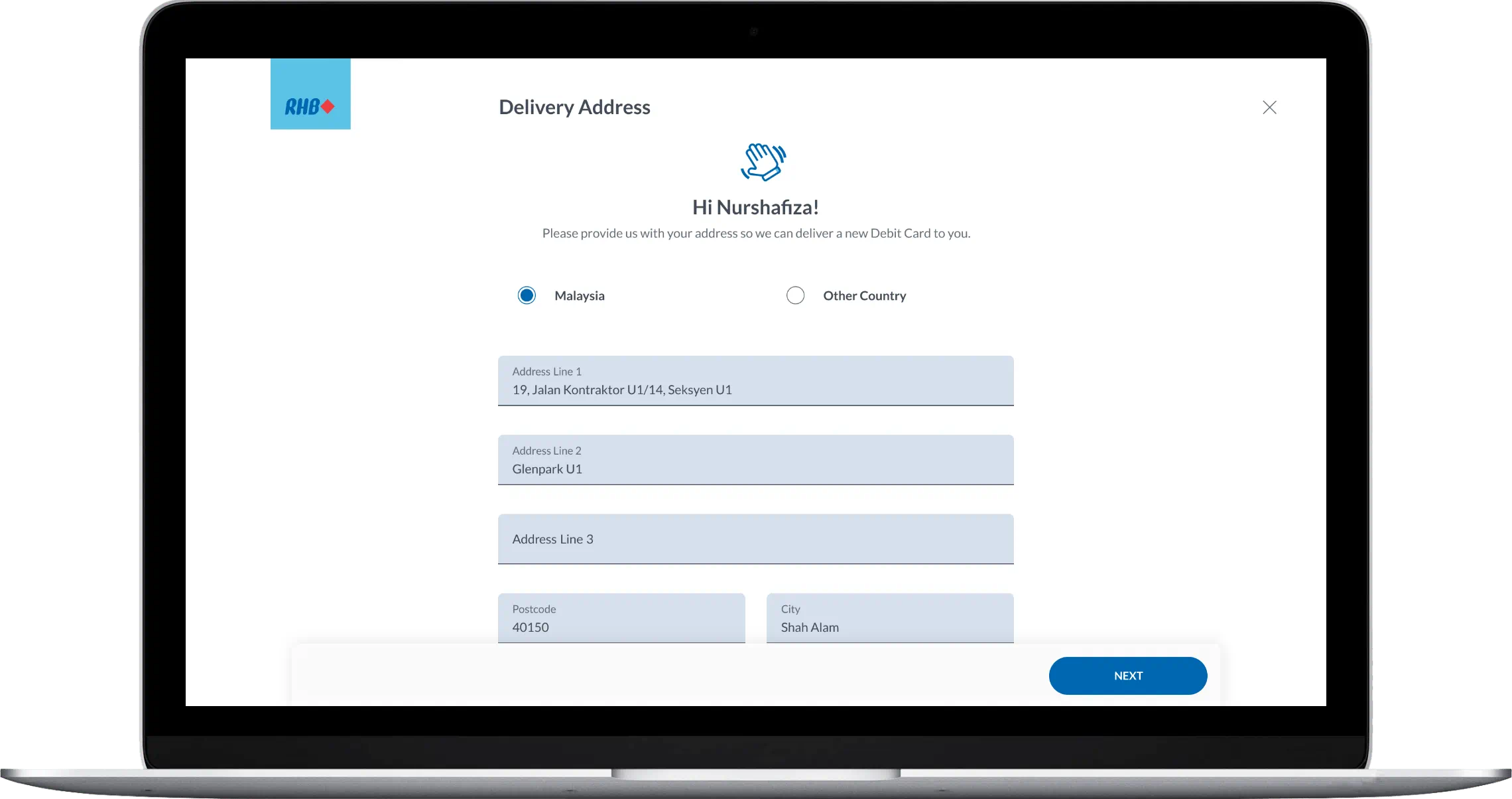 How to renew debit card/-i via RHB Online Banking Step 3