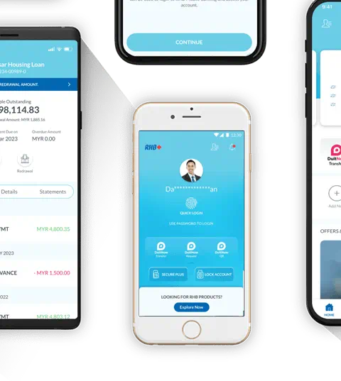 New RHB Mobile Banking App Screen UIs