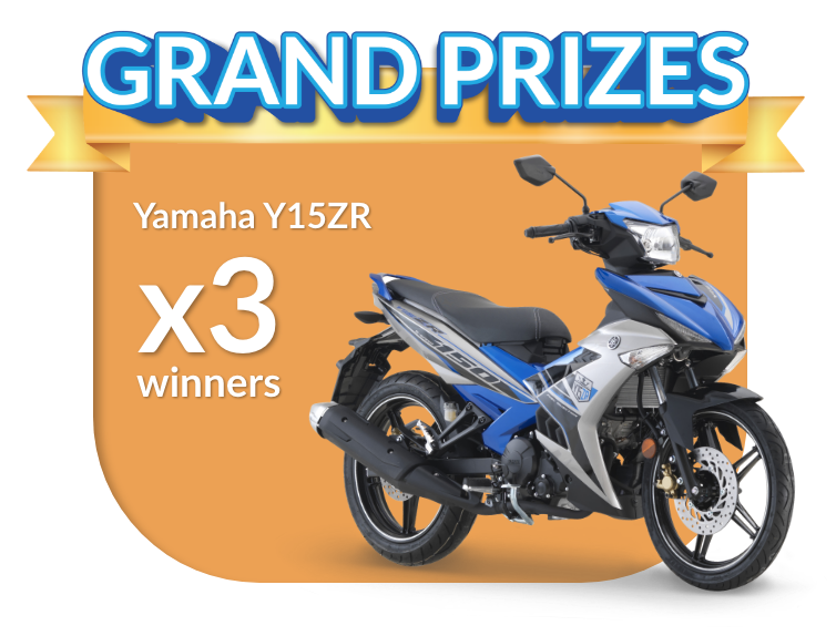 Grand Prize Yamaha Y15ZR x3 winners